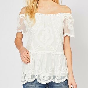 Lace off the shoulder top